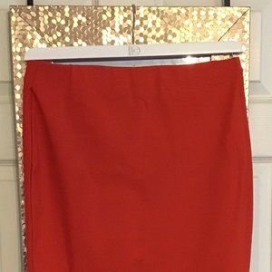 Midi Orange Pencil Skirt